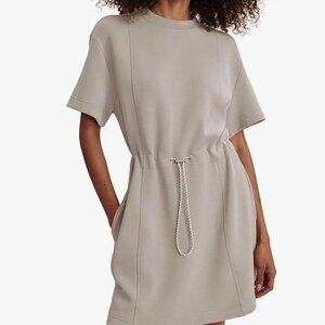 Sweatshirt Dress Warm Beige Toggle Drawstring Size M Tunic NWOT